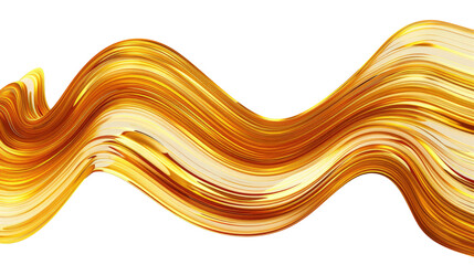 Abstract Golden Wave Design on Transparent Background with Shiny and Smooth Textures