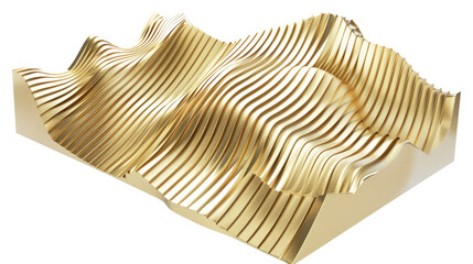 Abstract Golden Waves Texture in Modern 3D Design with Shimmering Surface and Elegant Flow