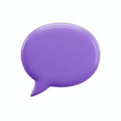 Purple Speech Bubble 3D Rendered Isolated Communication Icon
