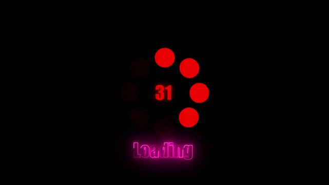 screen Loading bar downloading bar loading screen progress animation,0-100%Progress bar with loading bar animation for loading or downloading data on black background.
