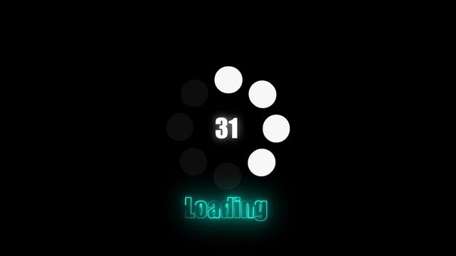 screen Loading bar downloading bar loading screen progress animation,0-100%Progress bar with loading bar animation for loading or downloading data on black background.
