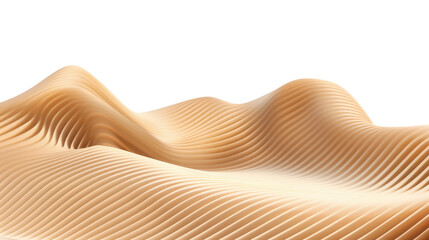Abstract Undulating Landscape with Smooth Beige Waves and Textures on a Transparent Background