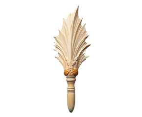 An ornate antique ivory decorative flourish on a transparent background adds classical elegance, ideal for graphic design elements.