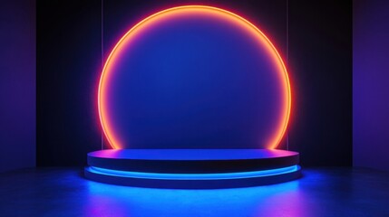 Neon Circle Stage Backdrop.