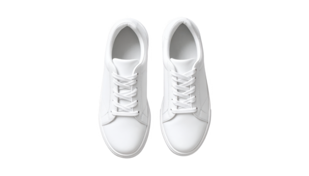 White sneakers overhead view isolated on transparent background - Powered by Adobe