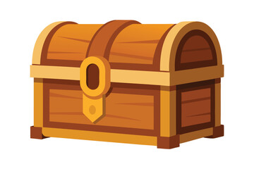 3d treasure chest isolated on white background