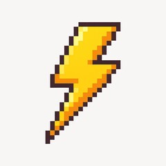 Fototapeta premium Pixelated lightning bolt illustration.