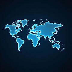 Obraz premium Global blue earth map illustration for business travel and geography design