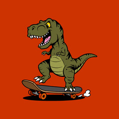 cartoon illustration of a skateboard
