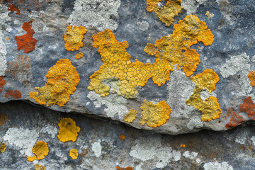 Color lichen on stone top view
