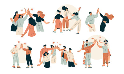 Group Celebrations Embracing Joyful Interactions While Highlighting a Fresh Modern Style