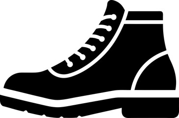 Black and White Hiking Boot Icon