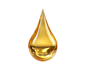 Dripping gold liquid shiny honey like texture golden oil drop macro on transparent background
