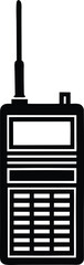 Obraz premium Vector art of a black radio is ready for communication with its antenna and buttons
