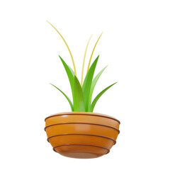 green and yellow Houseplants 3D Icon Illustration