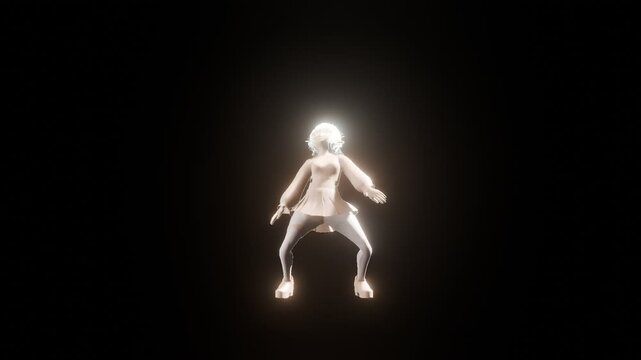 Joy dancing girl with transparent background. PNG file. use for element in editing video and social media like tik-tok, youtube, instagram etc.