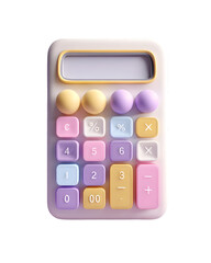 A pastel abacus and calculator with a transparent background is perfect for finance, math, and accounting themed designs.