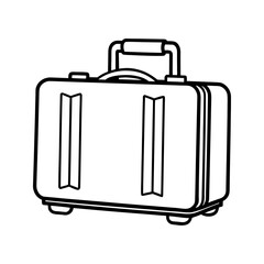 Simple line art illustration of a suitcase isolated on white background