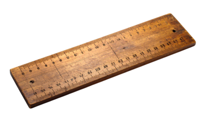 Wooden ruler image isolated on transparent background
