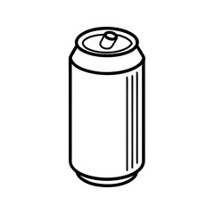 Simple outline drawing of a soda can isolated on white background