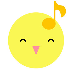 感情表現顔アイコン　音符　ベクターイラスト