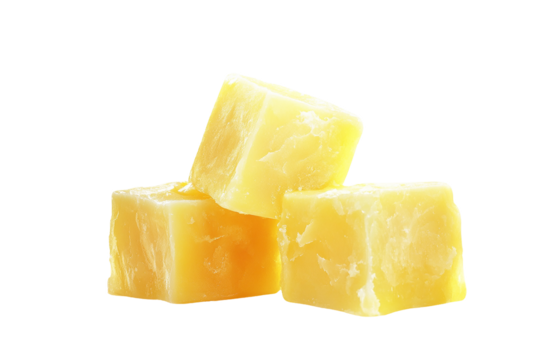 Golden Yellow Wax Cubes: Isolated on Transparent PNG