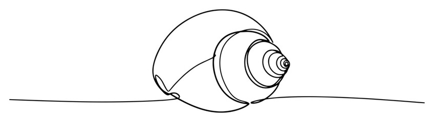 sea snail shell on ocean floor outline vector © Wieslaw