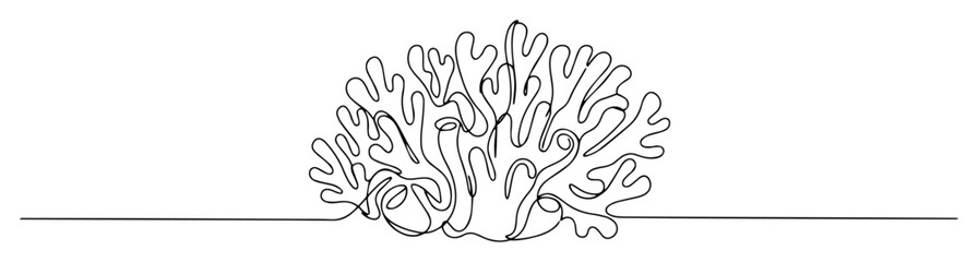 coral silhouette on seabed black and white