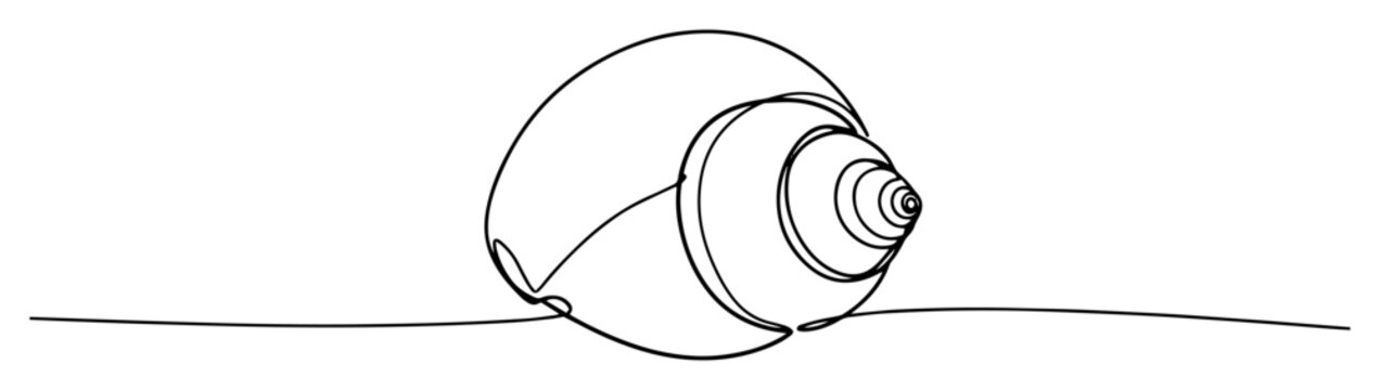 sea snail shell on ocean floor outline vector