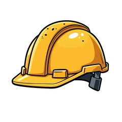 Yellow construction helmet icon – safety gear illustration, industrial symbol