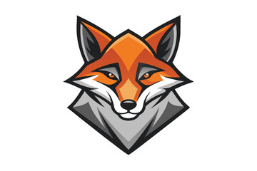 Fox mascot logo features orange and gray geometric design for athletic teams and brands