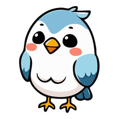 A happy joyful cute bird illustration cartoon character
