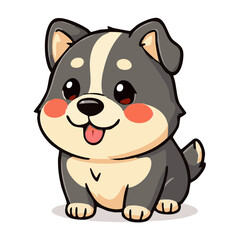 A happy joyful cute dog illustration cartoon character
