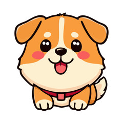 A happy joyful cute dog illustration cartoon character