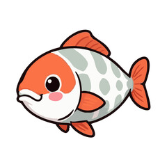 A happy joyful cute fish illustration cartoon character