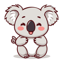 A happy joyful cute koala illustration cartoon character, Australia