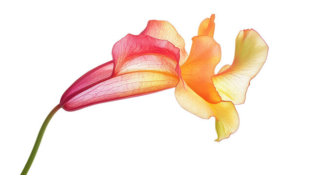 Unique carnivorous pitcher plant flower background isolated on a Transparent background, PNG file.