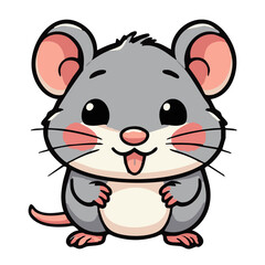 Fototapeta premium A happy joyful cute rat illustration cartoon character