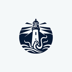 lighthouse kraken logo © Fajarhidayah11