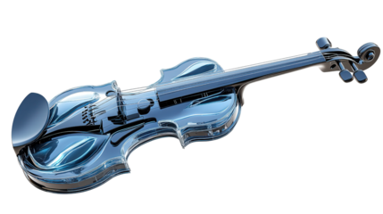 Unique electric violin with futuristic design background isolated on a Transparent background, PNG file.
