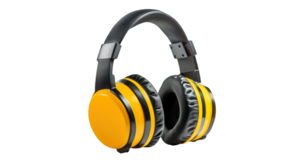 Wearable walkie talkie headset for construction, background isolated on a Transparent background, PNG file.