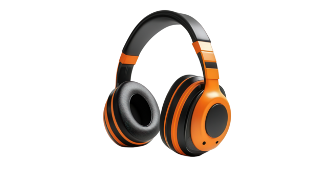 Wearable walkie talkie headset for construction, background isolated on a Transparent background, PNG file.