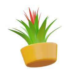 green and yellow Houseplants 3D Icon Illustration