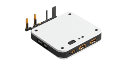 Wireless sensor node component, background isolated on a Transparent background, PNG file.