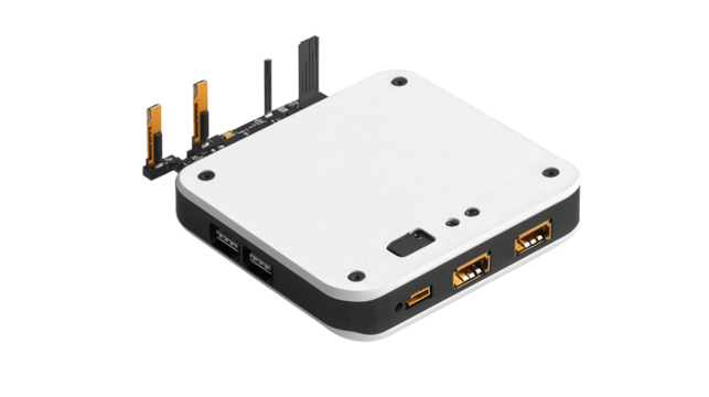 Wireless sensor node component, background isolated on a Transparent background, PNG file.