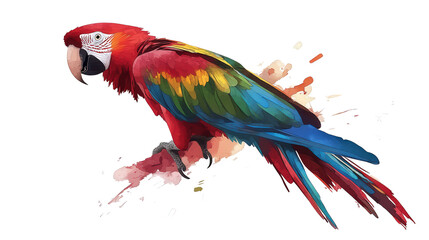 Fototapeta premium Unique Puerto Rican parrot perched background isolated on a Transparent background, PNG file.