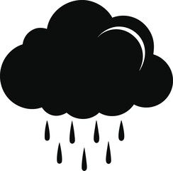 cloud and rain vector illustration on transparent background