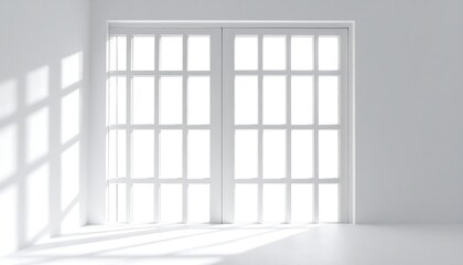 Obraz premium White room with window, sunlight casts shadows