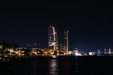 Fototapeta premium Night photo from Limassol pier