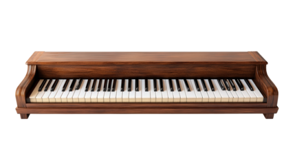 Vintage pipe organ keyboard background isolated on a Transparent background, PNG file.